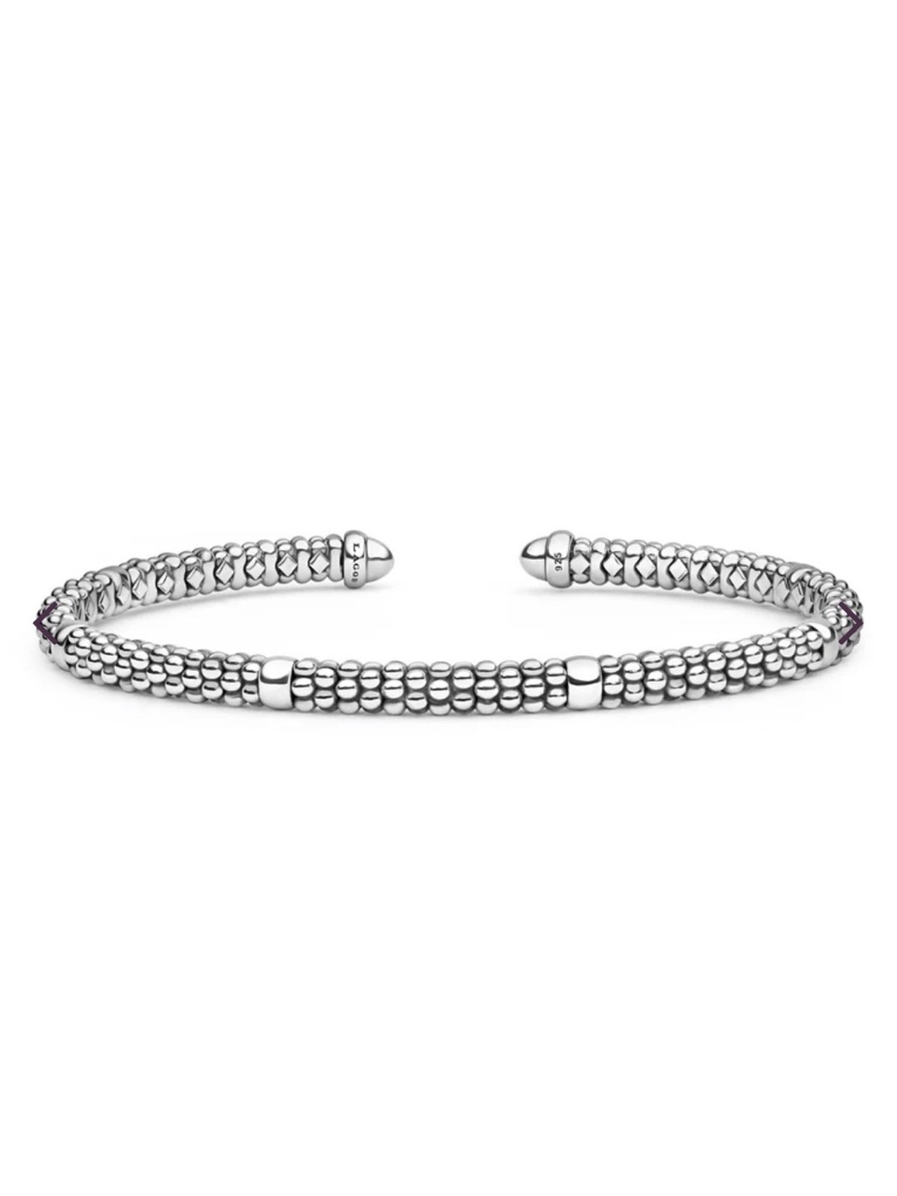 LAGOS Sterling Silver Caviar Mini Versa Torque Bracelet. Open Cuff | 3mm